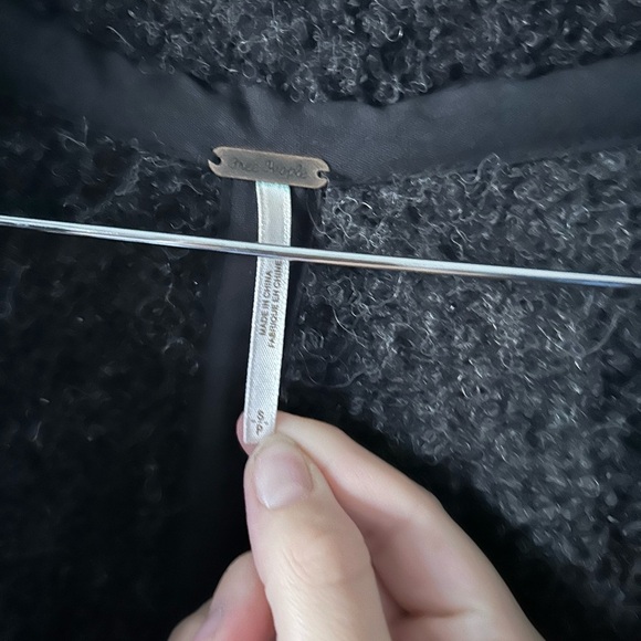 FREE PEOPLE Size S Dark Gray Wrap Winter Knit Sweater Vest Wool Alpaca Cabincore - Picture 5 of 13